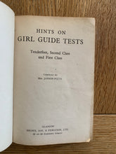 Hints on Girl Guide Tests - Tenderfoot, Second Class and First Class